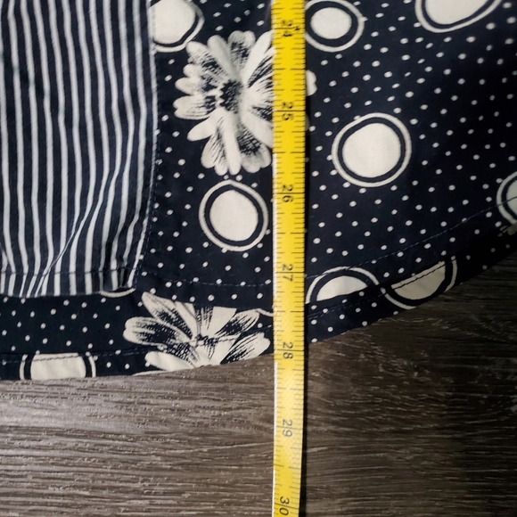 Unique 100% Cotton Floral & Striped Button-up Blouse Womens Size Small - Picture 12 of 14